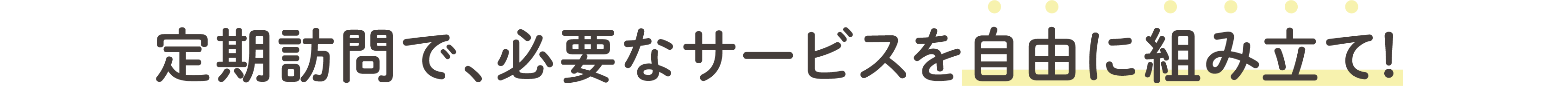 定期訪問で、必要なサービスを自由に組み立て!